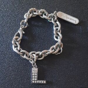 LeSportsac Silver Bracelet with L Charm